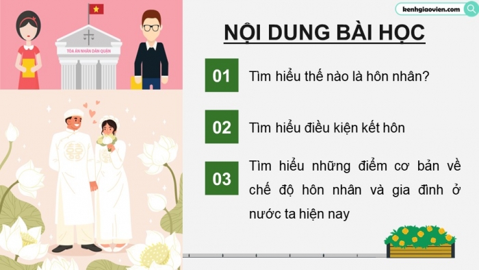 Giáo án điện tử chuyên đề Kinh tế pháp luật 10 cánh diều Bài 2: Hôn nhân