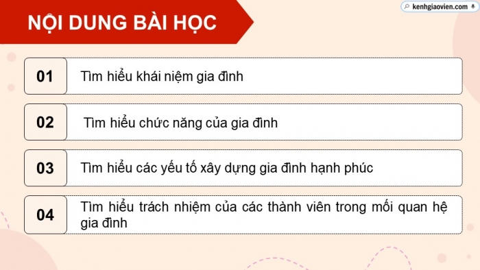 Giáo án điện tử chuyên đề Kinh tế pháp luật 10 cánh diều Bài 3: Gia đình