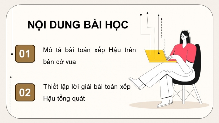 Giáo án điện tử chuyên đề Khoa học máy tính 11 kết nối Bài 15: Bài toán xếp Hậu