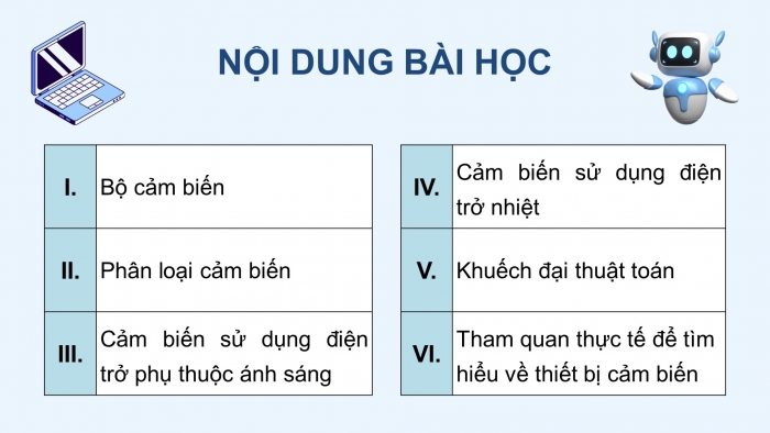 Giáo án điện tử chuyên đề Vật lí 11 cánh diều Bài 1: Thiết bị cảm biến và khuếch đại thuật toán