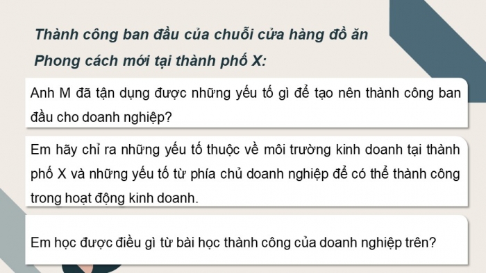 Giáo án điện tử chuyên đề Kinh tế pháp luật 10 cánh diều Bài 8: Kinh nghiệm thực tiễn sản xuất kinh doanh của doanh nghiệp nhỏ