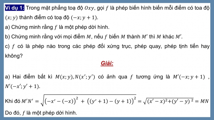 Giáo án điện tử chuyên đề Toán 11 kết nối Bài 5: Phép dời hình