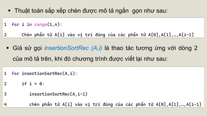 Giáo án điện tử chuyên đề Khoa học máy tính 11 kết nối Bài 5: Thực hành thiết kế thuật toán theo kĩ thuật đệ quy