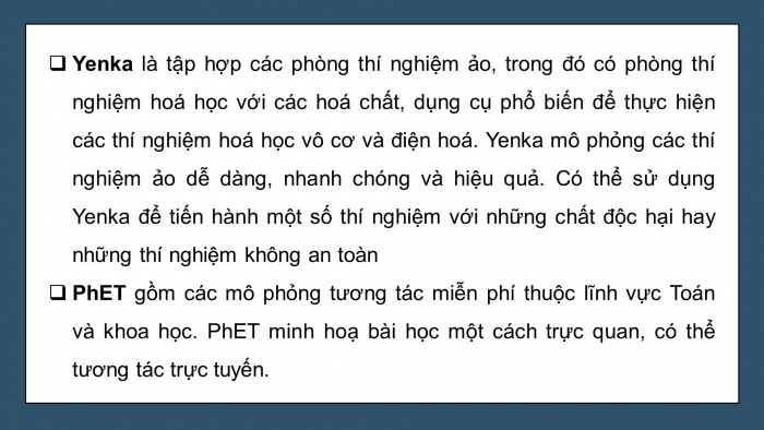 Giáo án điện tử chuyên đề Hoá học 10 chân trời Bài 9: Thực hành thí nghiệm hoá học ảo