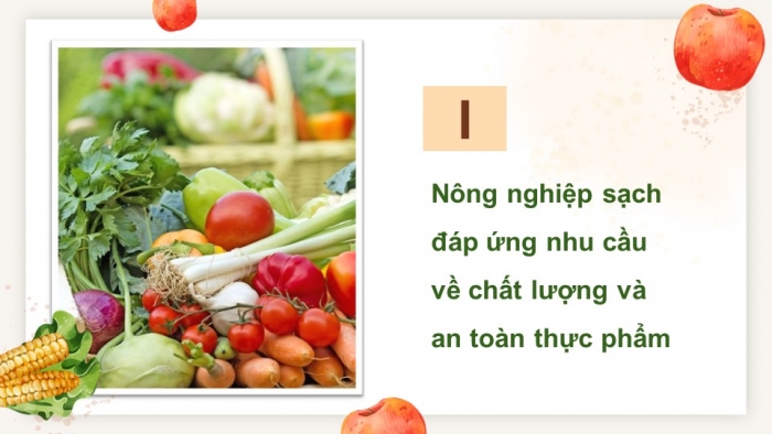 Giáo án điện tử chuyên đề Sinh học 11 chân trời Bài 1: Khái quát về nông nghiệp sạch