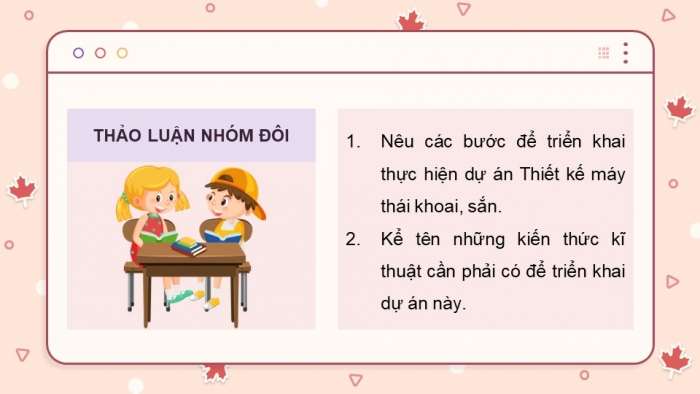 Giáo án điện tử chuyên đề Công nghệ cơ khí 11 cánh diều Bài 3: Triển khai thực hiện và báo cáo kết quả dự án thuộc lĩnh vực kĩ thuật cơ khí