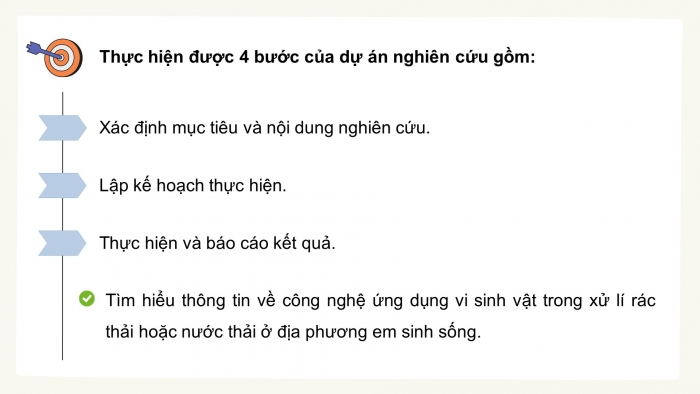 Giáo án điện tử chuyên đề Sinh học 10 cánh diều Bài 14: Dự án điều tra công nghệ ứng dụng vi sinh vật trong xử lí rác thải hoặc nước thải