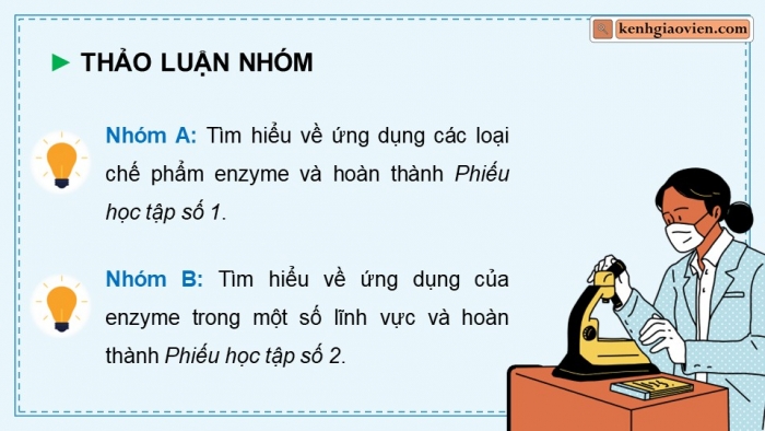 Giáo án điện tử chuyên đề Sinh học 10 cánh diều Bài 10: Ứng dụng và triển vọng của công nghệ enzyme