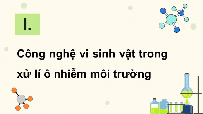 Giáo án điện tử chuyên đề Sinh học 10 cánh diều Bài 12: Công nghệ ứng dụng vi sinh vật trong xử lí ô nhiễm môi trường đất, nước