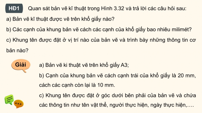 Giáo án điện tử chuyên đề Toán 11 kết nối Bài 12: Bản vẽ kĩ thuật