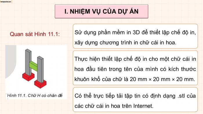 Giáo án điện tử chuyên đề Công nghệ cơ khí 11 kết nối Bài 11: Dự án In vật thể 3D cơ bản