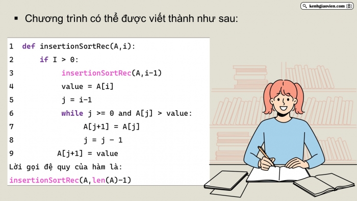 Giáo án điện tử chuyên đề Khoa học máy tính 11 kết nối Bài 5: Thực hành thiết kế thuật toán theo kĩ thuật đệ quy