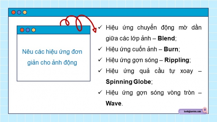 Giáo án điện tử chuyên đề Tin học ứng dụng 11 kết nối Bài 14: Tạo hiệu ứng cho ảnh động