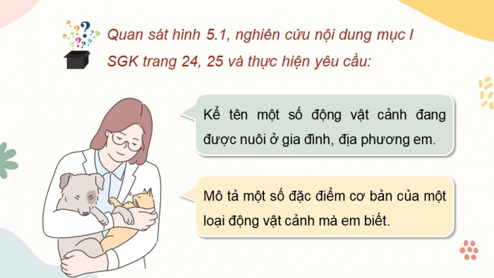 Giáo án điện tử chuyên đề Công nghệ chăn nuôi 11 kết nối Bài 6: Giới thiệu về động vật cảnh