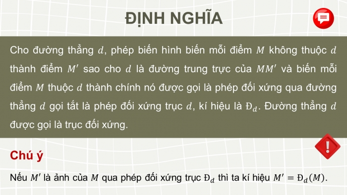 Giáo án điện tử chuyên đề Toán 11 chân trời Bài 3: Phép đối xứng trục