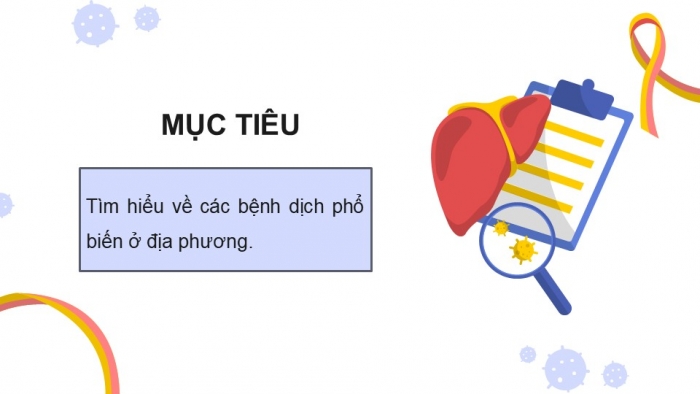 Giáo án điện tử chuyên đề Sinh học 11 chân trời Bài 9: Dự án Điều tra một số bệnh dịch phổ biến ở người và tuyên truyền phòng chống