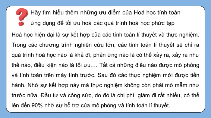 Giáo án điện tử chuyên đề Hoá học 10 chân trời Bài 10: Tính tham số cấu trúc và năng lượng