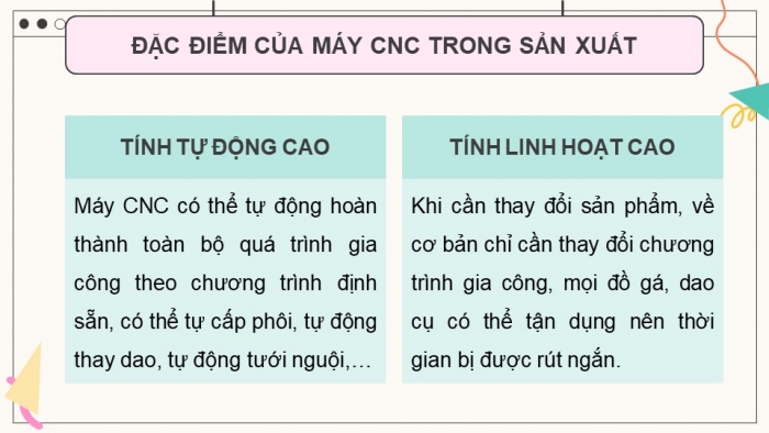 Giáo án điện tử chuyên đề Công nghệ cơ khí 11 cánh diều Bài 6: Máy CNC trong sản xuất cơ khí