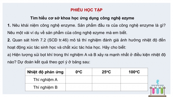 Giáo án điện tử chuyên đề Sinh học 10 cánh diều Bài 7: Cơ sở khoa học và một số thành tựu của công nghệ enzyme