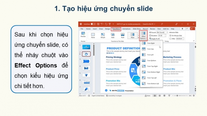 Giáo án điện tử chuyên đề Tin học ứng dụng 10 cánh diều Bài 2: Hiệu ứng chuyển động