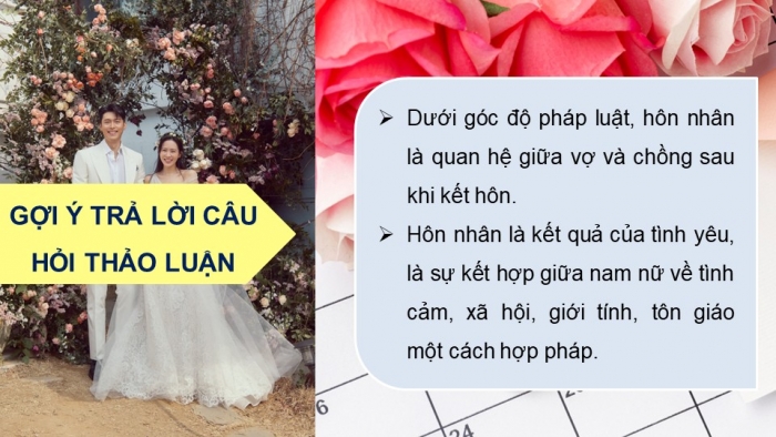 Giáo án điện tử chuyên đề Kinh tế pháp luật 10 cánh diều Bài 2: Hôn nhân