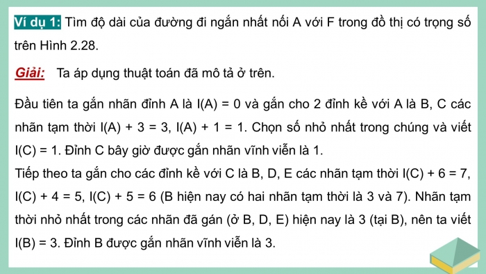 Giáo án điện tử chuyên đề Toán 11 kết nối Bài 10: Bài toán tìm đường đi tối ưu trong một vài trường hợp đơn giản