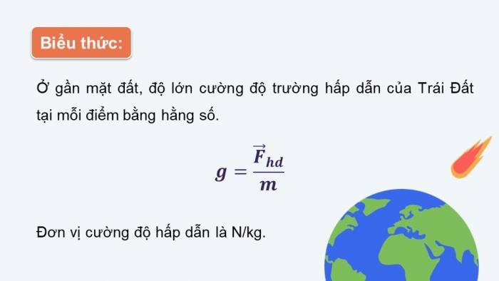 Giáo án điện tử chuyên đề Vật lí 11 kết nối Bài 2: Cường độ trường hấp dẫn