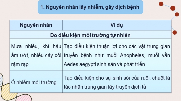 Giáo án điện tử chuyên đề Sinh học 11 chân trời Bài 7: Nguyên nhân lây nhiễm bệnh dịch ở người