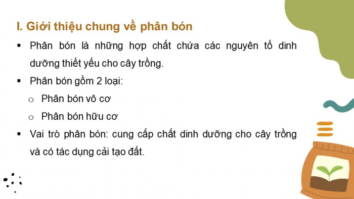 Giáo án điện tử chuyên đề Hoá học 11 cánh diều Bài 1: Giới thiệu chung về phân bón