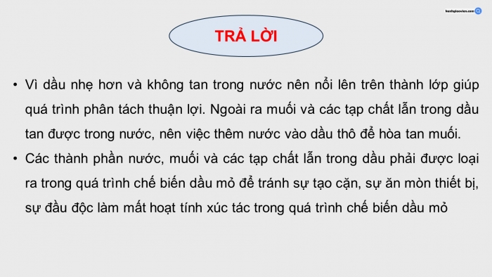 Giáo án điện tử chuyên đề Hoá học 11 cánh diều Bài 8: Chế biến dầu mỏ