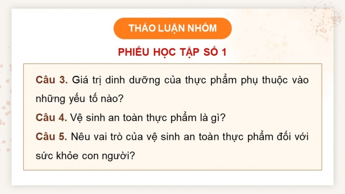 Giáo án điện tử chuyên đề Sinh học 11 cánh diều Bài 8: Vệ sinh an toàn thực phẩm và nguyên nhân gây ngộ độc thực phẩm