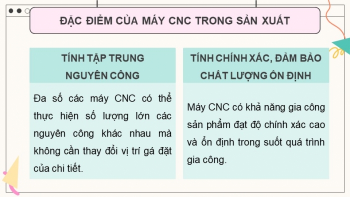 Giáo án điện tử chuyên đề Công nghệ cơ khí 11 cánh diều Bài 6: Máy CNC trong sản xuất cơ khí