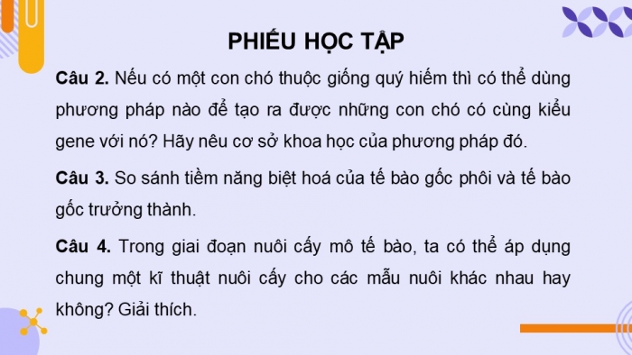 Giáo án điện tử chuyên đề Sinh học 10 chân trời Ôn tập CĐ 1