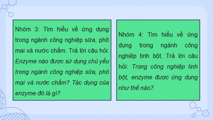 Giáo án điện tử chuyên đề Sinh học 10 chân trời Bài 8: Ứng dụng của enzyme