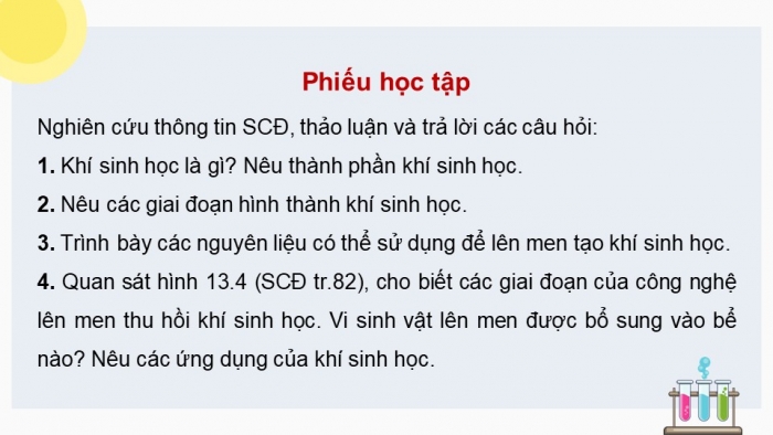 Giáo án điện tử chuyên đề Sinh học 10 cánh diều Bài 13: Công nghệ ứng dụng vi sinh vật trong thu hồi khí sinh học và xử lí chất thải rắn