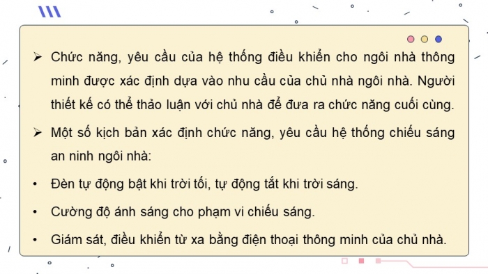 Giáo án điện tử chuyên đề Thiết kế và Công nghệ 10 cánh diều Bài 8: Thiết kế hệ thống điều khiển đơn giản cho ngôi nhà thông minh