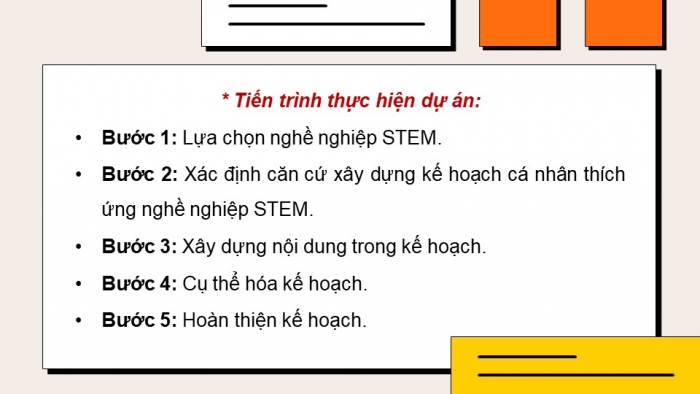 Giáo án điện tử chuyên đề Thiết kế và Công nghệ 10 cánh diều Bài 13: Dự án Xây dựng kế hoạch cá nhân thích ứng với nghề nghiệp STEM