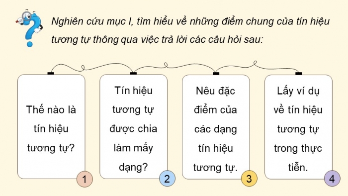 Giáo án điện tử chuyên đề Vật lí 11 kết nối Bài 5: Tín hiệu tương tự và tín hiệu số