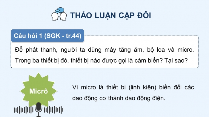 Giáo án điện tử chuyên đề Vật lí 11 kết nối Bài 7: Cảm biến