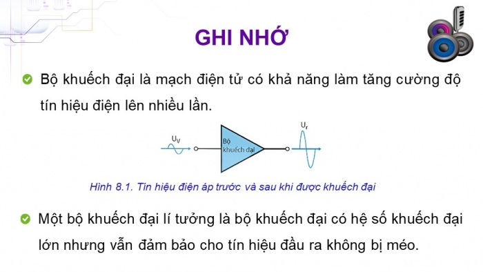 Giáo án điện tử chuyên đề Vật lí 11 kết nối Bài 8: Bộ khuếch đại thuật toán và thiết bị đầu ra