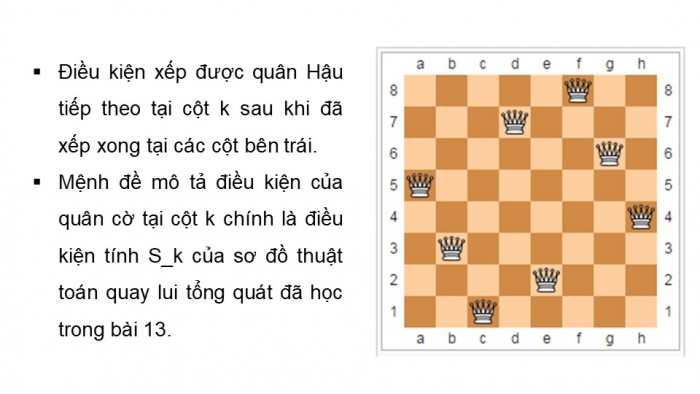 Giáo án điện tử chuyên đề Khoa học máy tính 11 kết nối Bài 15: Bài toán xếp Hậu