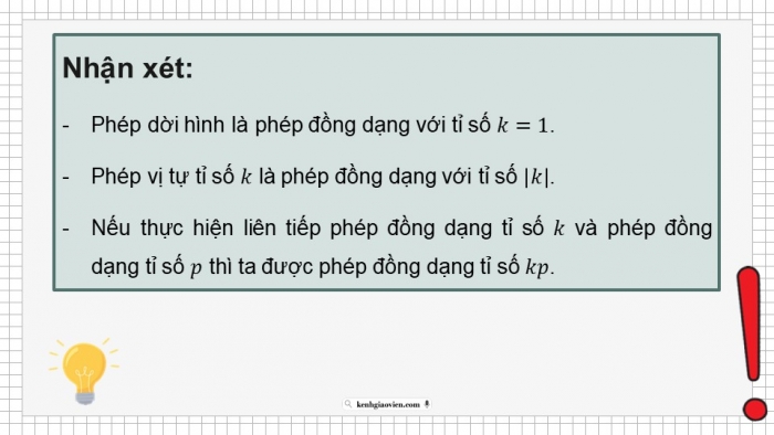 Giáo án điện tử chuyên đề Toán 11 chân trời Bài 7: Phép đồng dạng