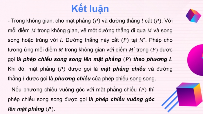 Giáo án điện tử chuyên đề Toán 11 chân trời Bài 1: Hình biểu diễn của một hình, khối