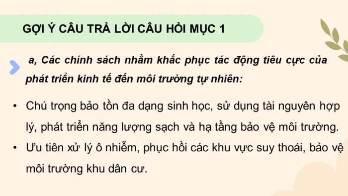 Giáo án điện tử chuyên đề Kinh tế pháp luật 11 cánh diều Bài 2: Một số chính sách và biện pháp nhằm khắc phục, hạn chế tác động tiêu cực của phát triển kinh tế đến môi trường tự nhiên