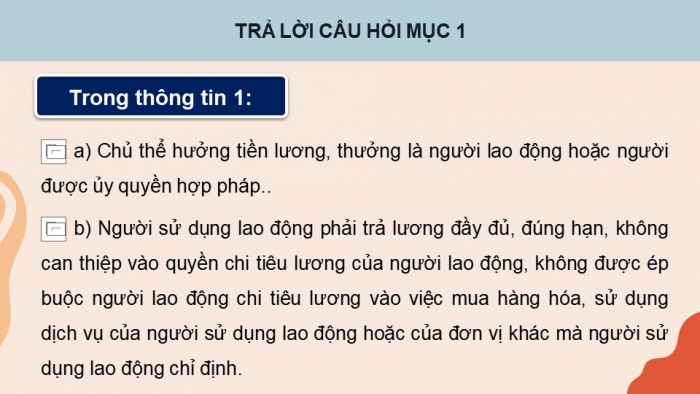 Giáo án điện tử chuyên đề Kinh tế pháp luật 11 cánh diều Bài 5: Một số vấn đề của pháp luật lao động về tiền lương và tiền thưởng, bảo hiểm xã hội, tranh chấp và giải quyết tranh chấp lao động