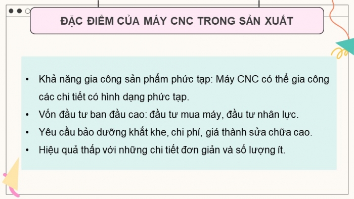 Giáo án điện tử chuyên đề Công nghệ cơ khí 11 cánh diều Bài 6: Máy CNC trong sản xuất cơ khí