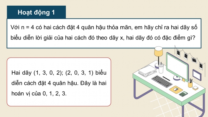 Giáo án điện tử chuyên đề Khoa học máy tính 11 cánh diều Bài 5: Thực hành kĩ thuật quay lui giải bài toán xếp hậu