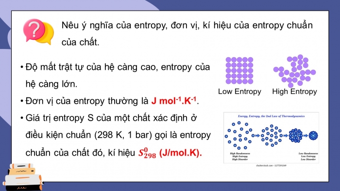 Giáo án điện tử chuyên đề Hoá học 10 cánh diều Bài 4: Entropy và biến thiên năng lượng tự do Gibbs