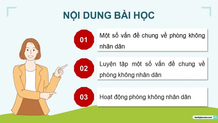Giáo án điện tử Quốc phòng an ninh 11 cánh diều Bài 5: Kiến thức phổ thông về phòng không nhân dân