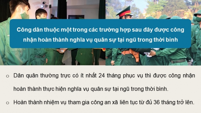 Giáo án điện tử Quốc phòng an ninh 11 kết nối Bài 2: Luật Nghĩa vụ quân sự và trách nhiệm của học sinh